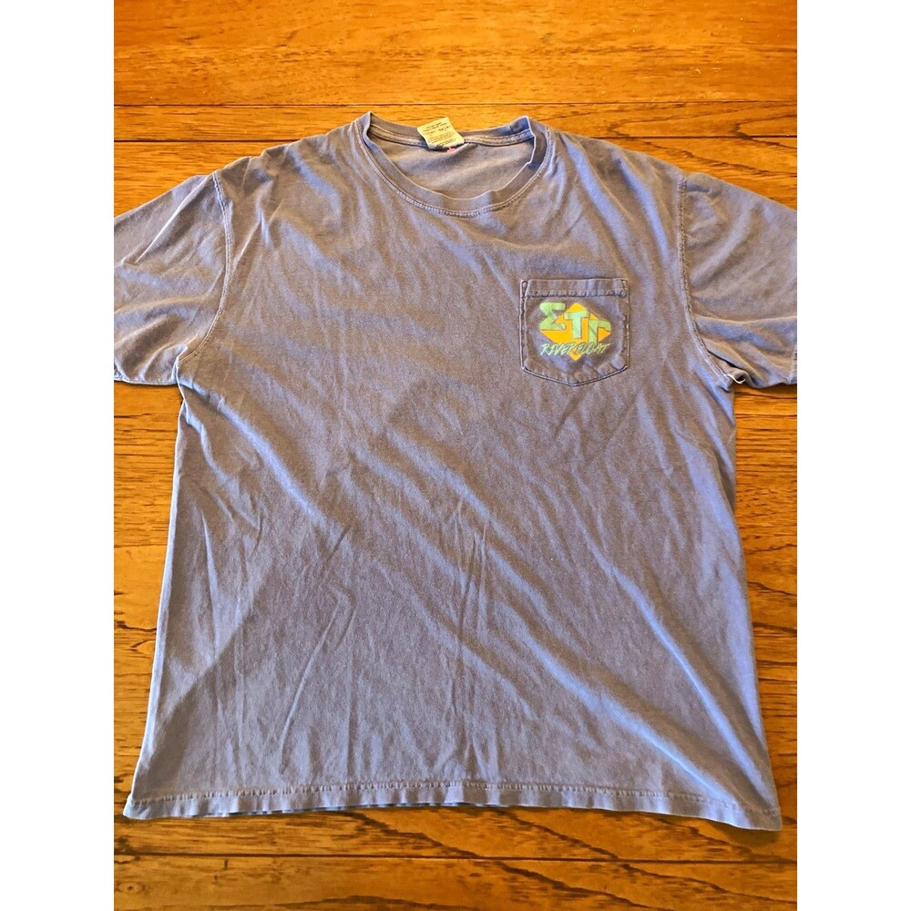 Comfort Colors Blue Auburn Tigers Sigma Tau Gamma Riverfloat 2021 Shirt L